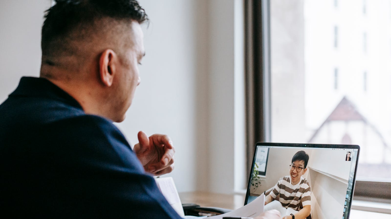 Prepared Pexels-style image of a structured client discovery call in progress