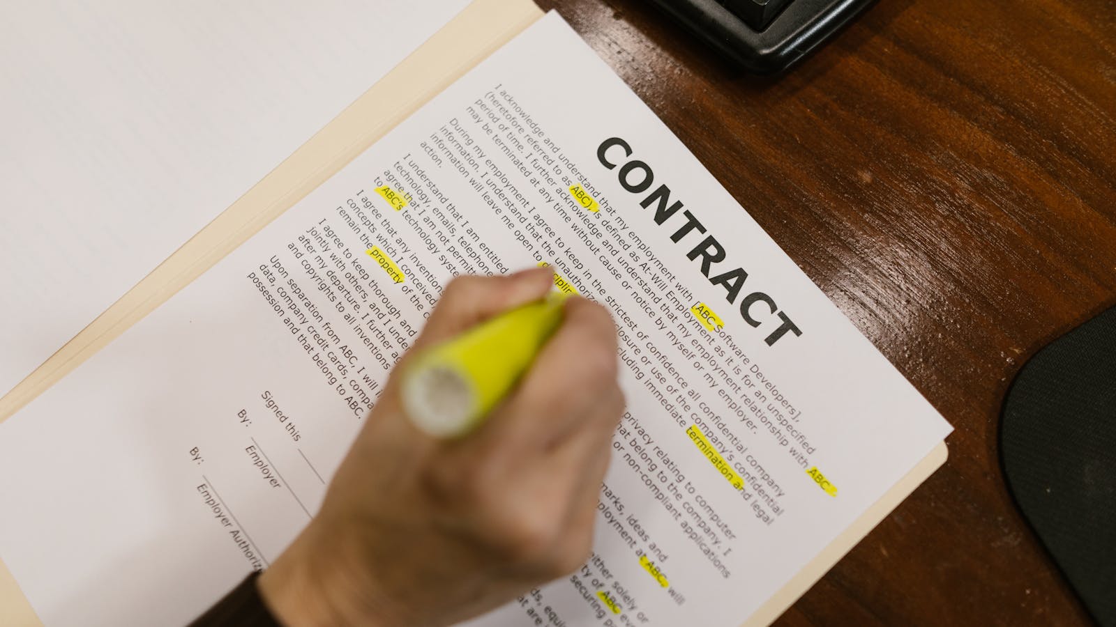 Prepared Pexels-style image illustrating contract review and marketplace payment protection concepts